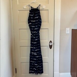 Banana Republic Navy and White Maxi Dress